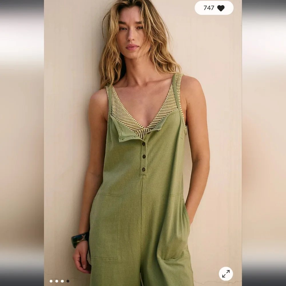 Free People Taro Romper in Green Eyes - Picture 3 of 4